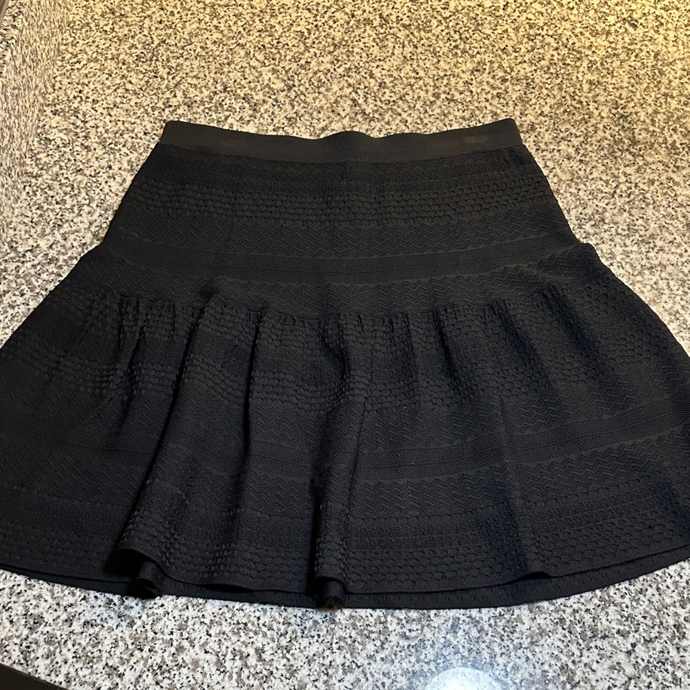 Catherines Black Textured Mini Skirt